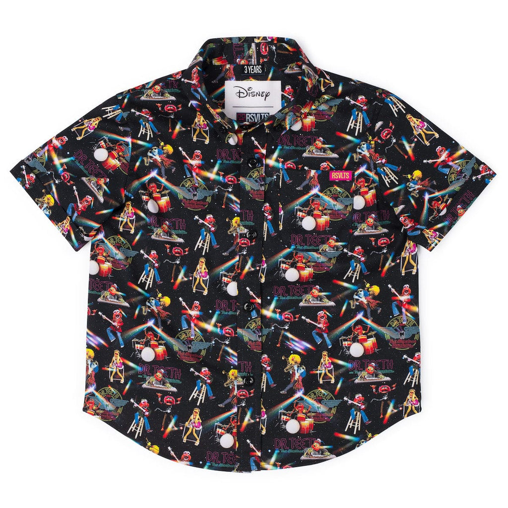 RSVLTS Muppet Music Mayhem Preschool KUNUFLEX Short Sleeve Shirt in Black — front view