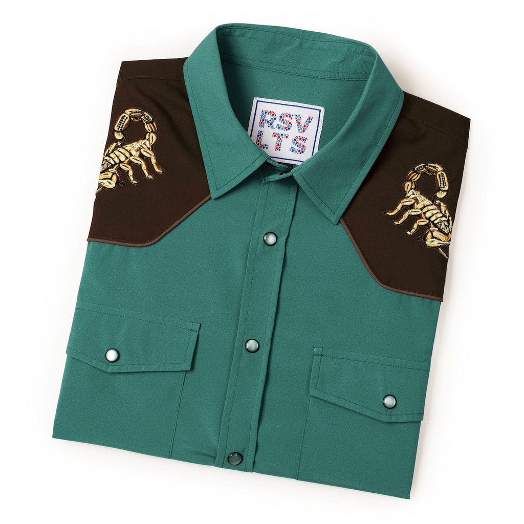 RSVLTS Desert King Roper Short Sleeve Shirt in Green — detail 6