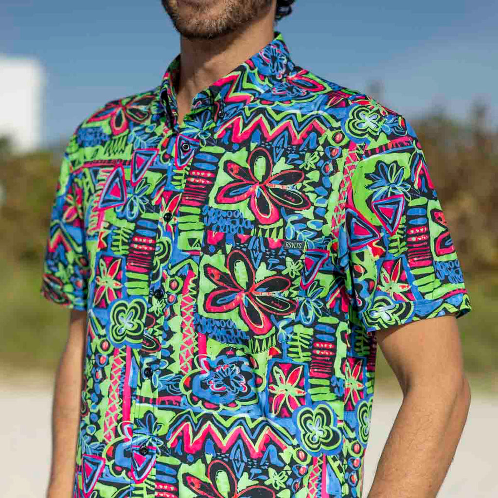 RSVLTS Reef Riot KUNUFLEX Short Sleeve Shirt in Multicolor — detail 9