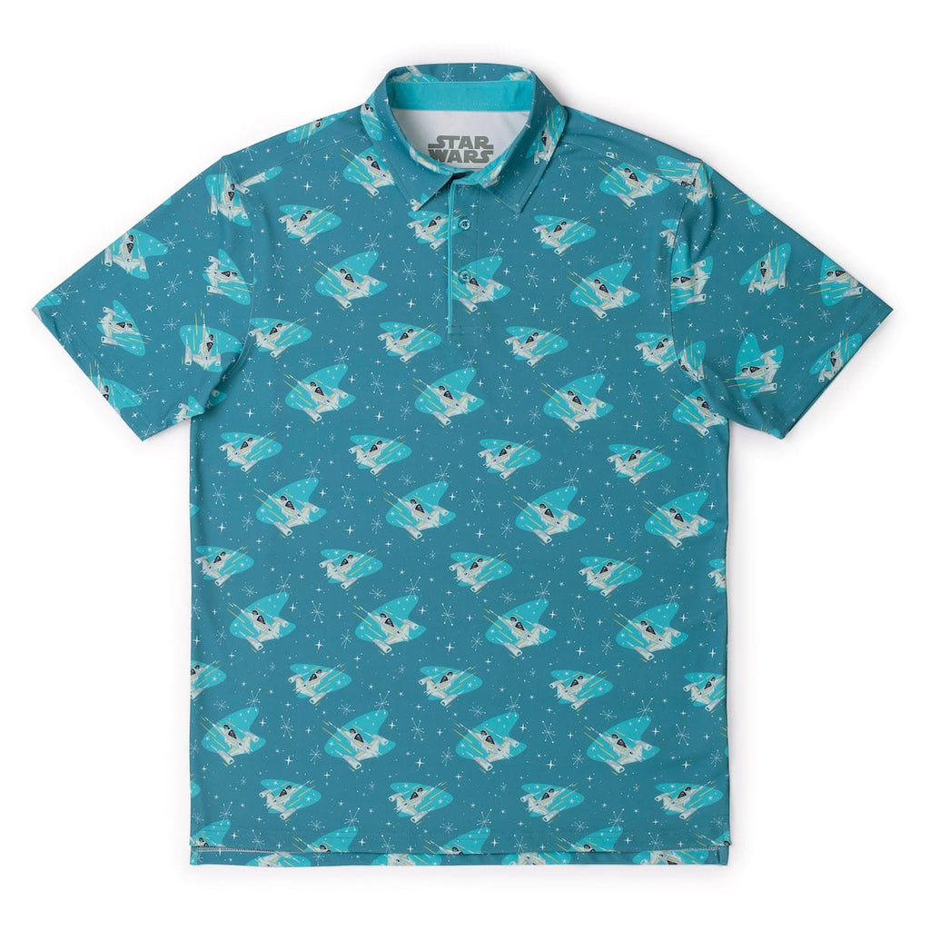RSVLTS Mid-Century Mando All-Day Polo in Blue — front view