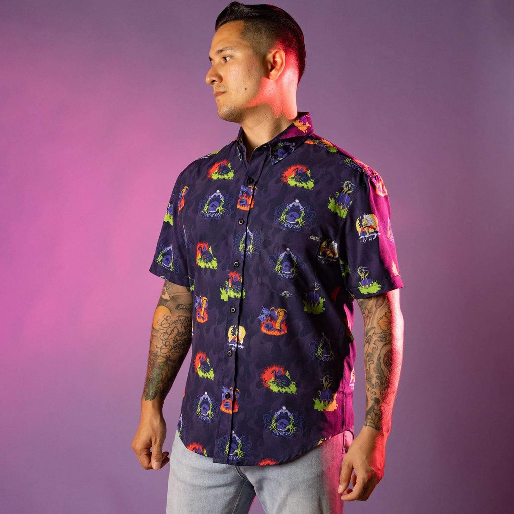 RSVLTS Evil Moments KUNUFLEX Short Sleeve Shirt in Purple — detail 6