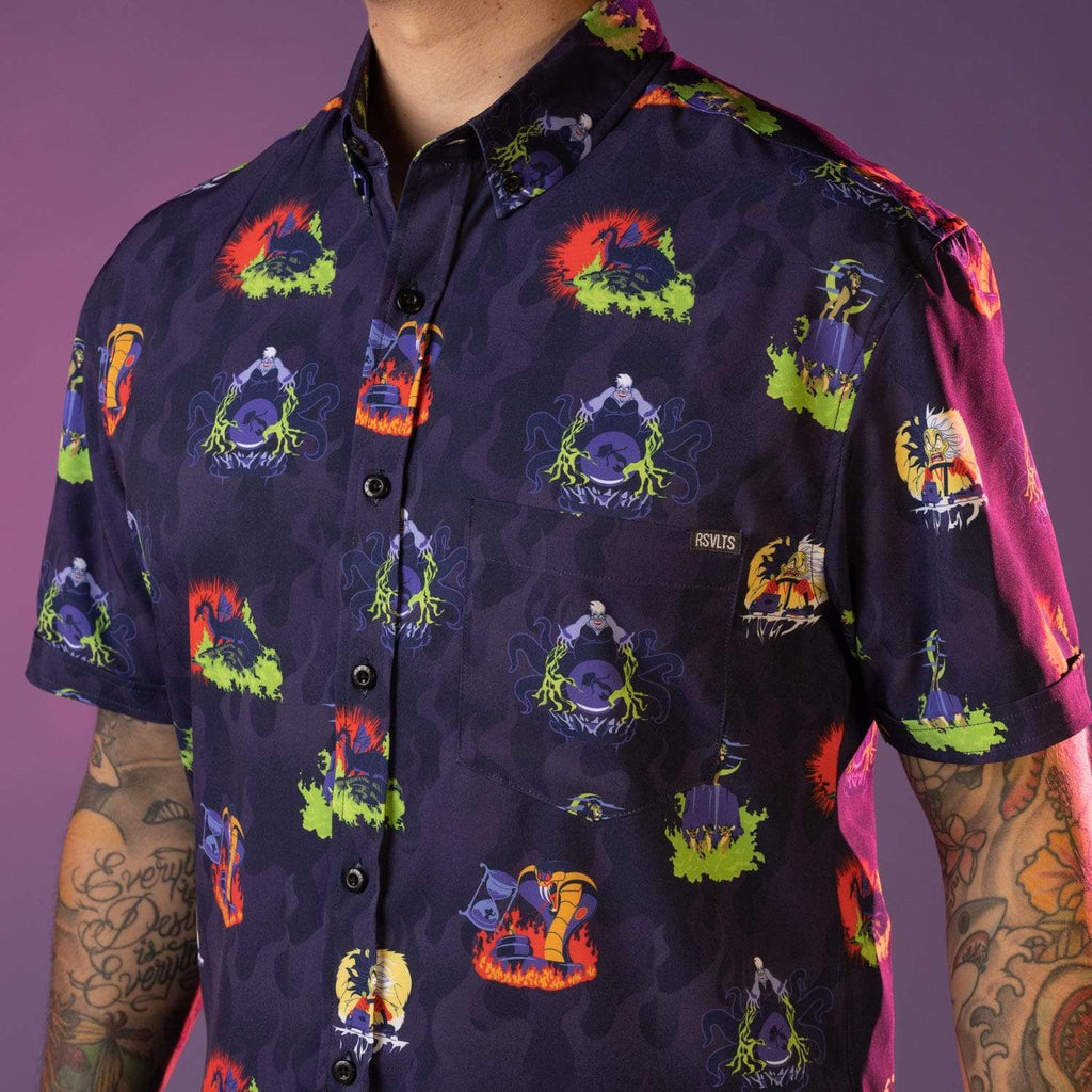 RSVLTS Evil Moments KUNUFLEX Short Sleeve Shirt in Purple — detail 4
