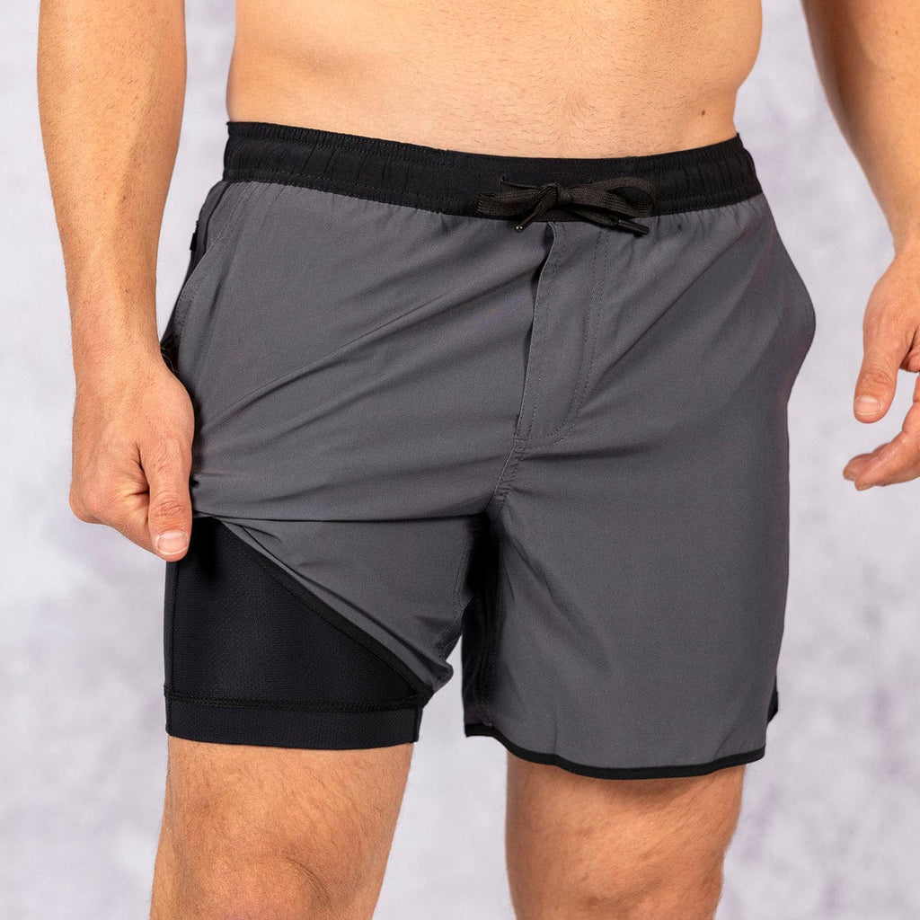 RSVLTS Iron Gate V2 Lined Training Shorts in Gray — detail 2