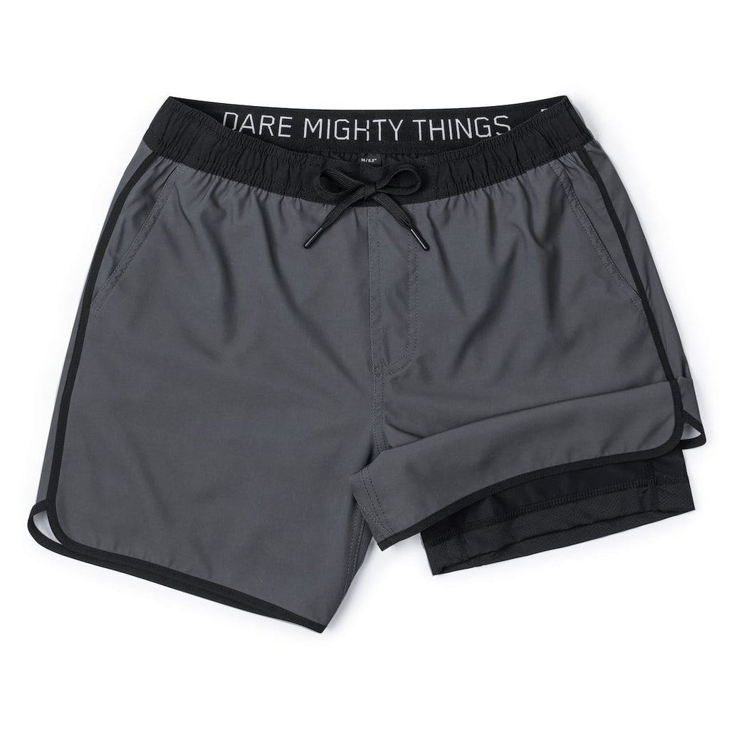 RSVLTS Iron Gate V2 Lined Training Shorts in Gray — front view