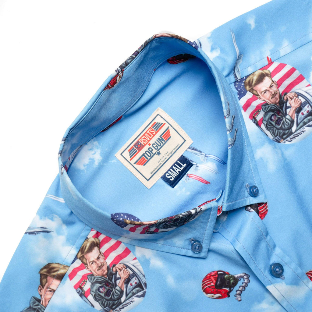 RSVLTS RIP Goose KUNUFLEX Short Sleeve Shirt in Blue — detail 3