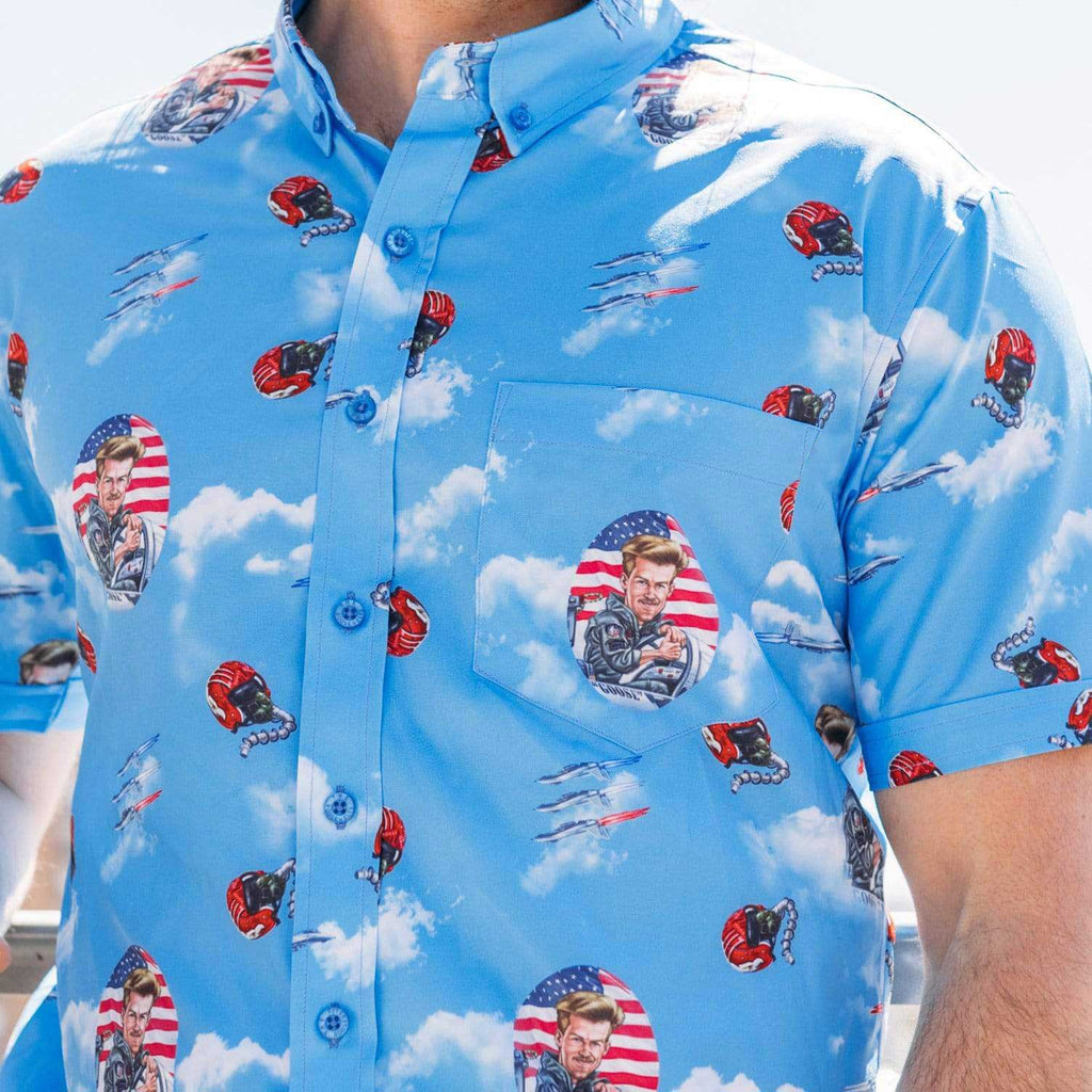 RSVLTS RIP Goose KUNUFLEX Short Sleeve Shirt in Blue — detail 2