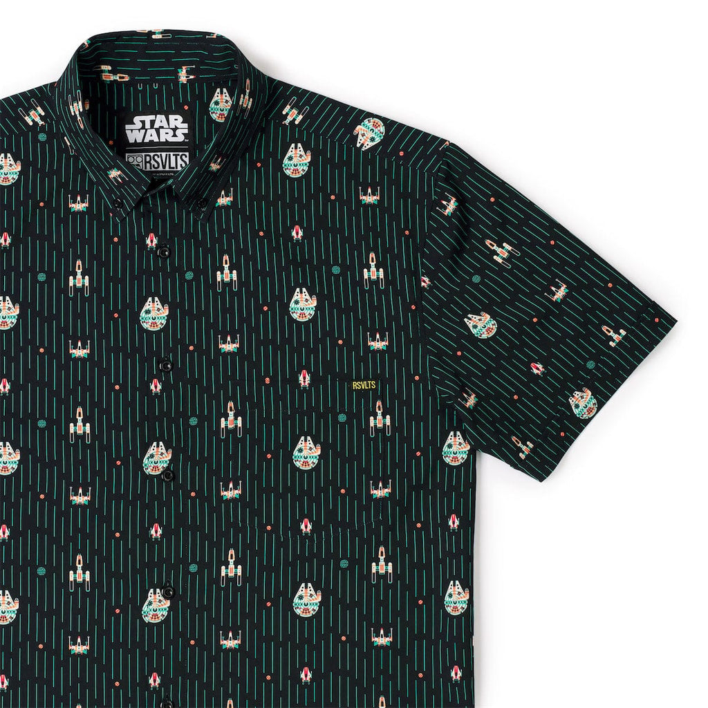 RSVLTS Rebel Rides KUNUFLEX Short Sleeve Shirt in Black — front view