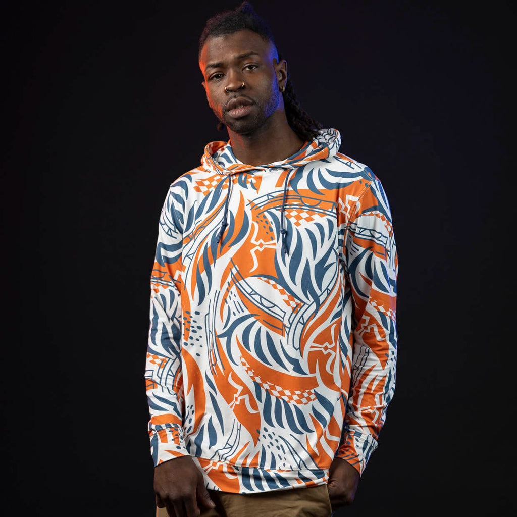 RSVLTS Summer Snips Performance Hoodie in Blue — detail 3