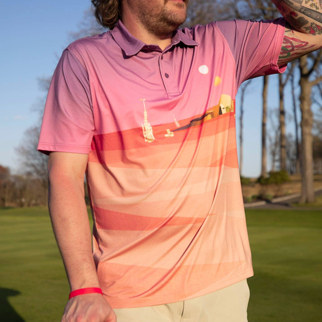RSVLTS Rising Suns All-Day Polo in Pink — detail 5