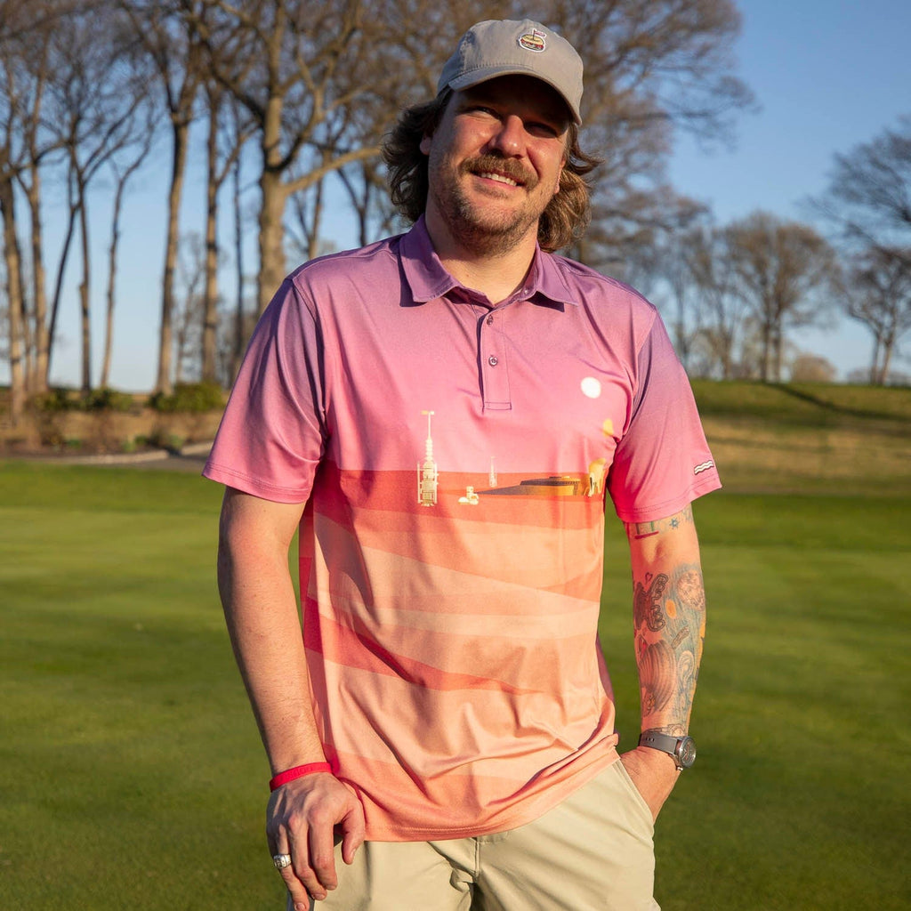 RSVLTS Rising Suns All-Day Polo in Pink — detail 3