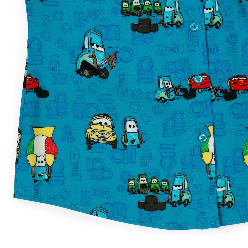 RSVLTS Pit Stop Women's KUNUFLEX Short Sleeve Shirt in Blue — detail 6