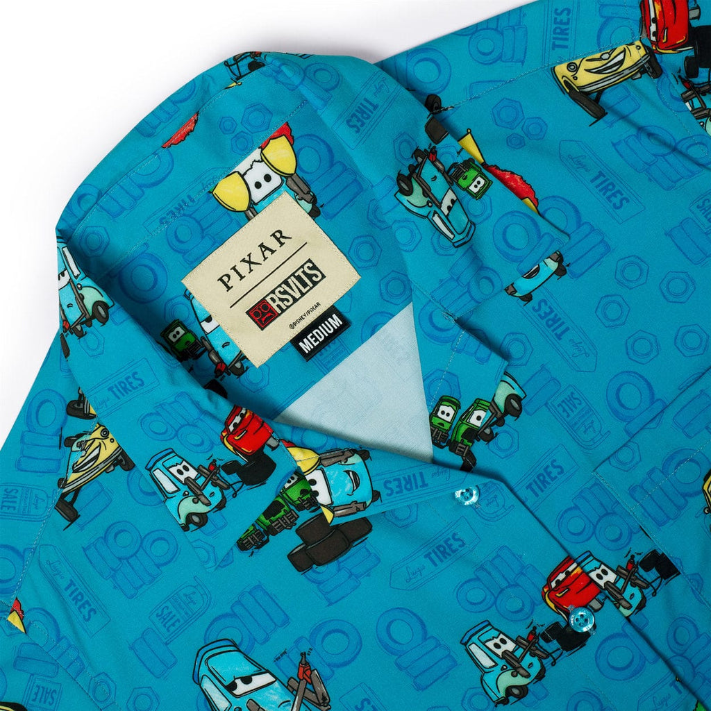 RSVLTS Pit Stop Women's KUNUFLEX Short Sleeve Shirt in Blue — detail 4