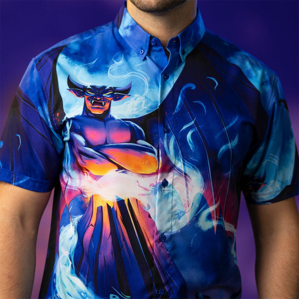 RSVLTS Summit of Evil KUNUFLEX Short Sleeve Shirt in Blue — detail 6