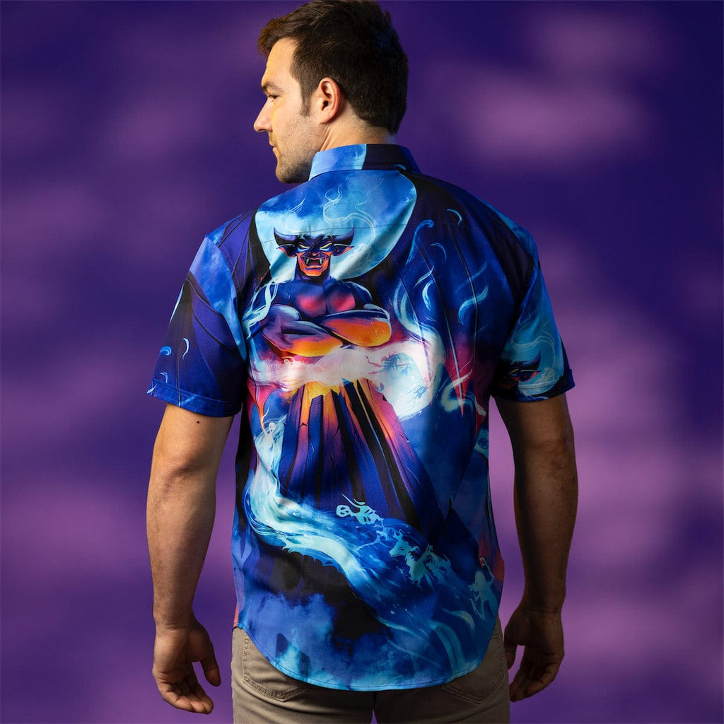 RSVLTS Summit of Evil KUNUFLEX Short Sleeve Shirt in Blue — detail 7