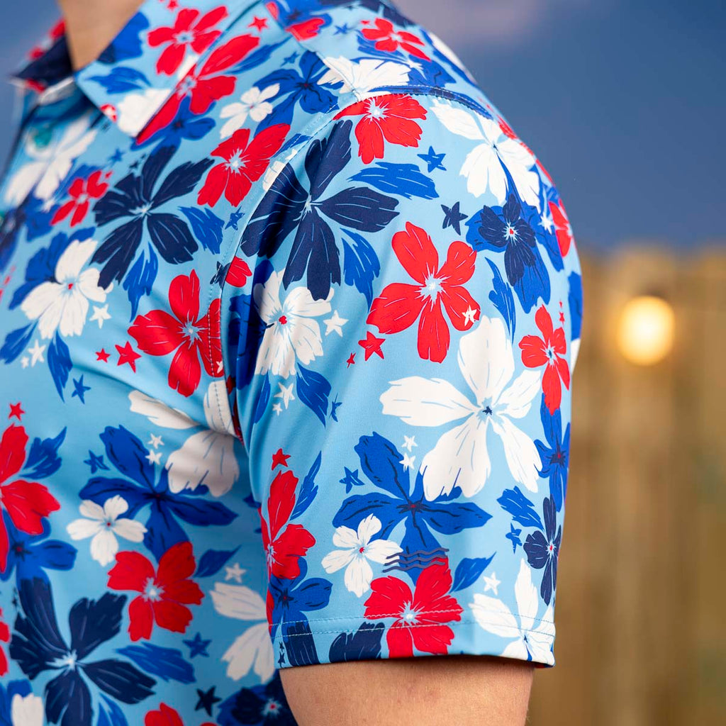 RSVLTS Liberty Luau All-Day Polo in Blue — detail 7