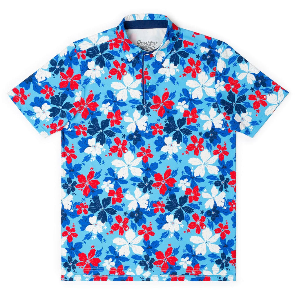 RSVLTS Liberty Luau All-Day Polo in Blue — front view