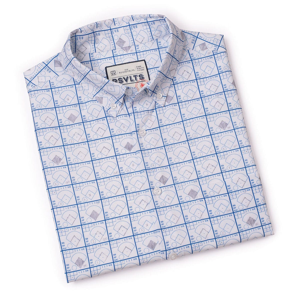 RSVLTS The Scorekeeper KUNUFLEX Short Sleeve Shirt in Blue — detail 6