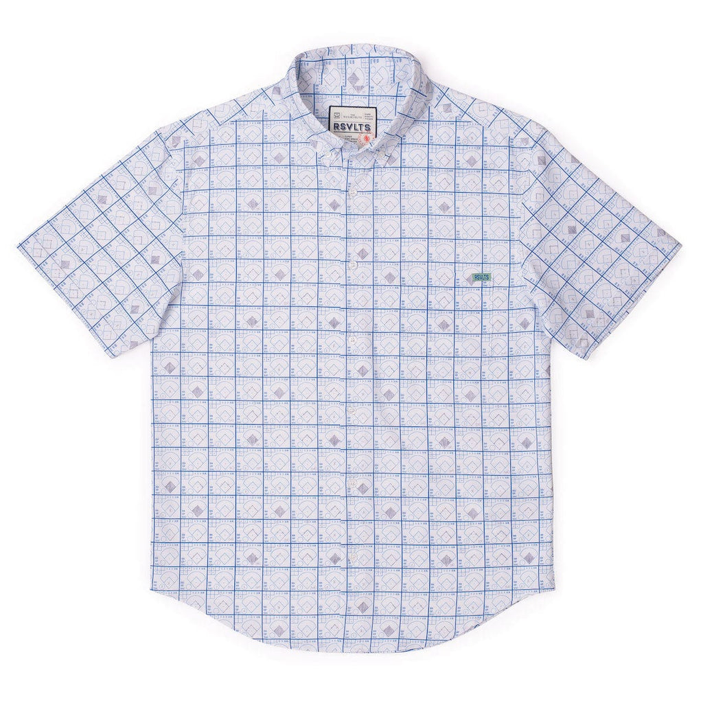 RSVLTS The Scorekeeper KUNUFLEX Short Sleeve Shirt in Blue — detail 2