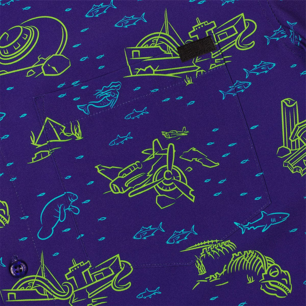 RSVLTS Bermuda Boneyard KUNUFLEX Short Sleeve Shirt in Blue — detail 2