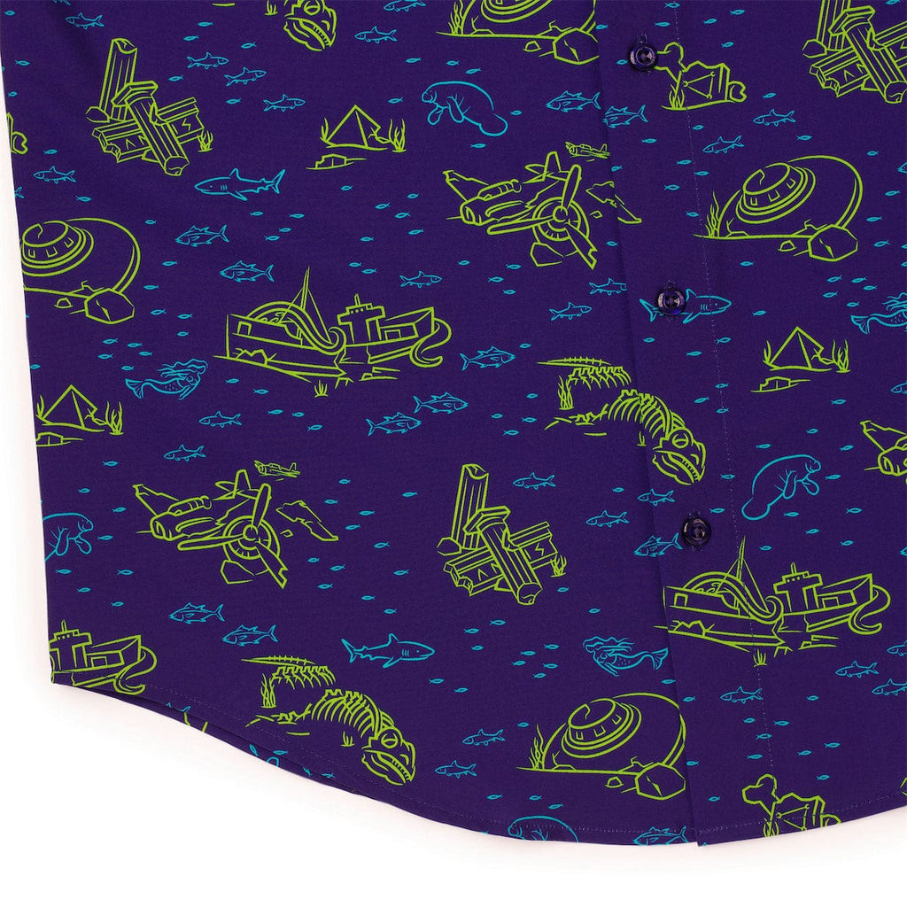 RSVLTS Bermuda Boneyard KUNUFLEX Short Sleeve Shirt in Blue — detail 5