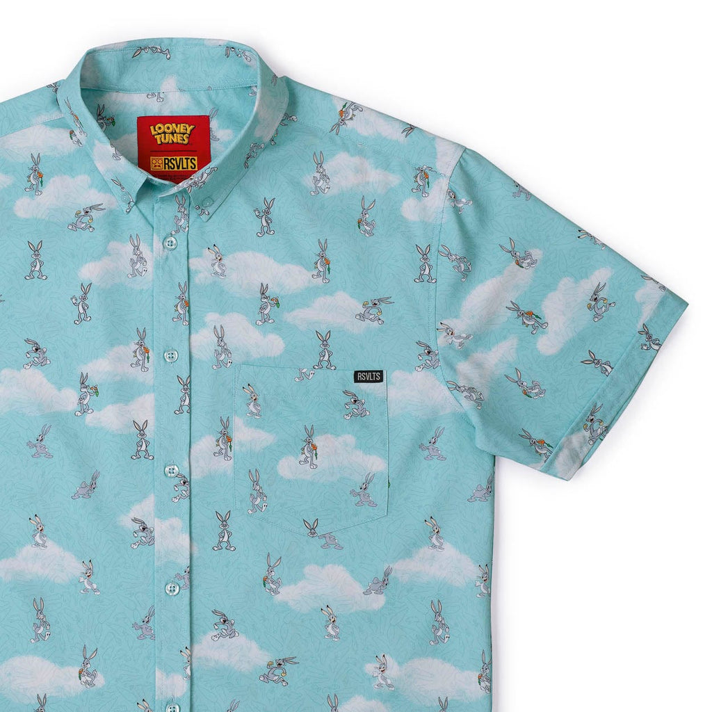 RSVLTS The Ehhh-volution of Bugs KUNUFLEX Short Sleeve Shirt in Blue — detail 8