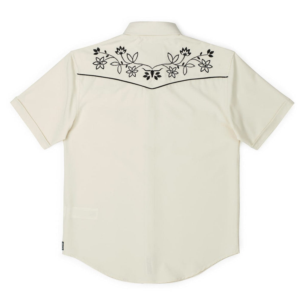 RSVLTS Wayward Plains Roper Short Sleeve Shirt in Neutral — detail 5
