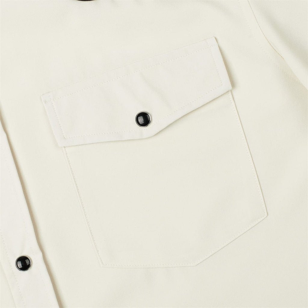 RSVLTS Wayward Plains Roper Short Sleeve Shirt in Neutral — detail 10