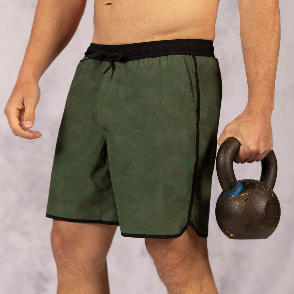 RSVLTS Covert Camo V2 Lined Training Shorts in Green — detail 6