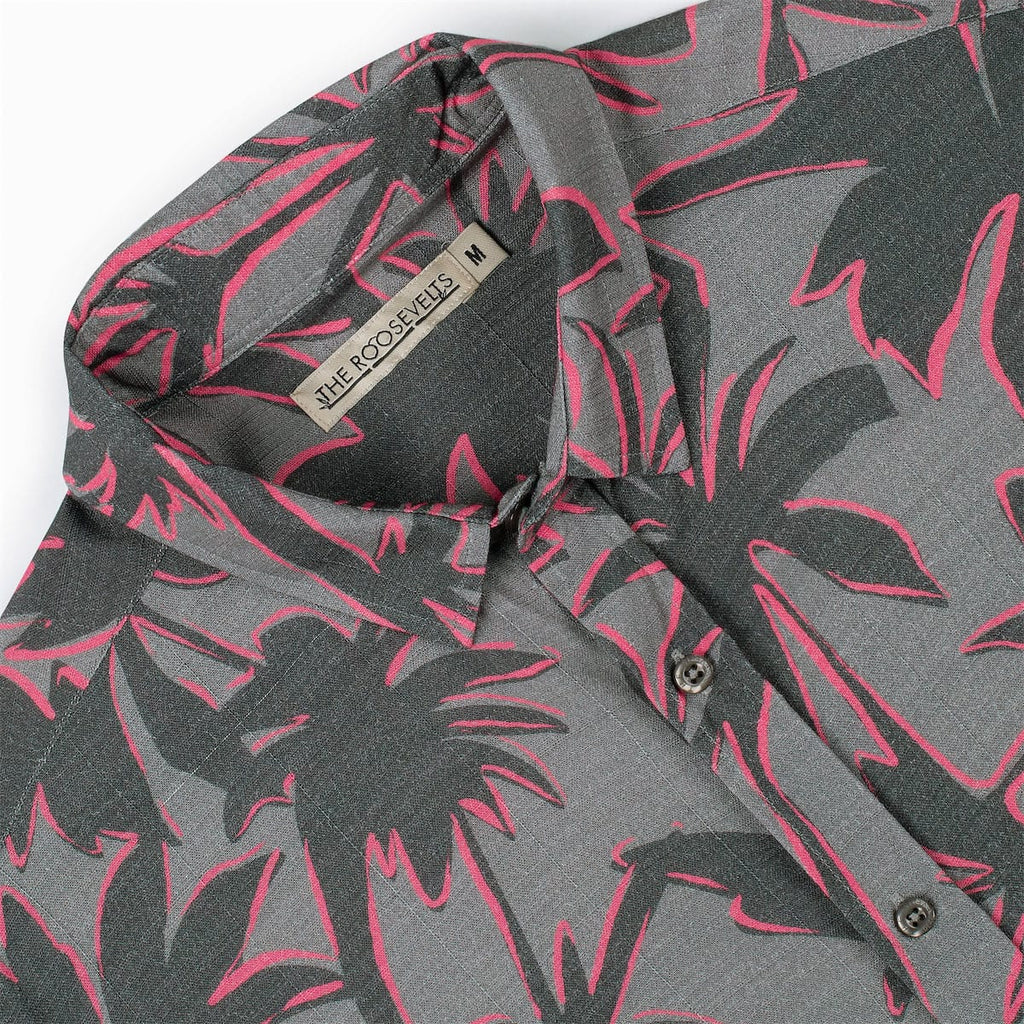 RSVLTS Ember Sunset Bamboo Short Sleeve Shirt in Gray — detail 9
