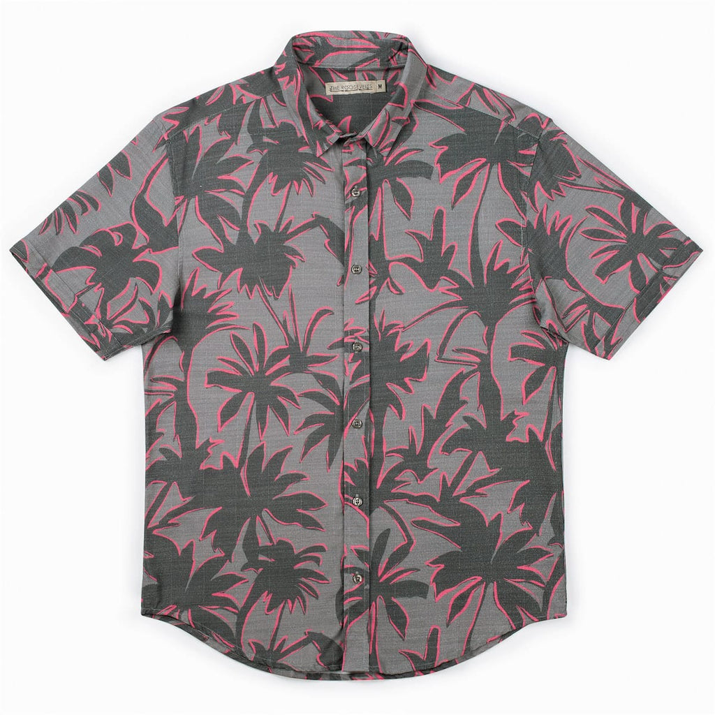 RSVLTS Ember Sunset Bamboo Short Sleeve Shirt in Gray — detail 7