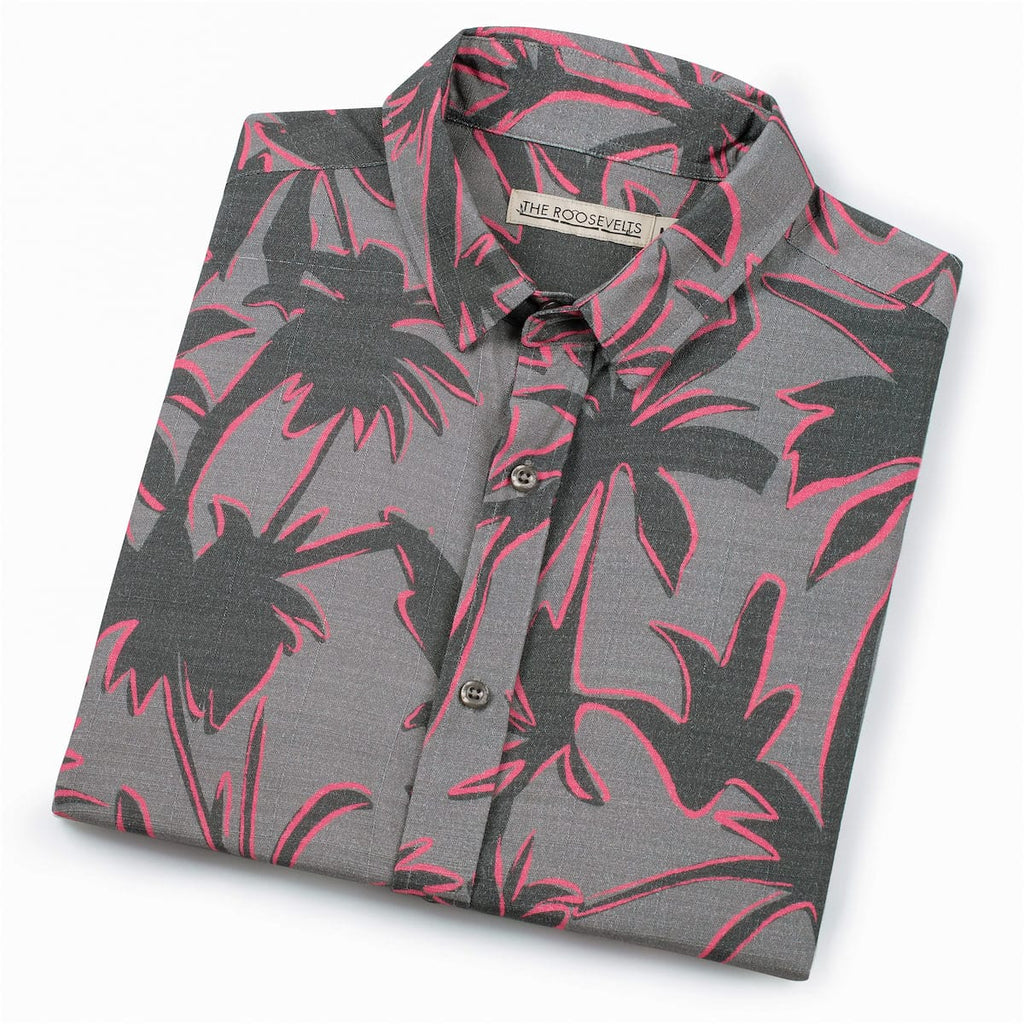 RSVLTS Ember Sunset Bamboo Short Sleeve Shirt in Gray — detail 11