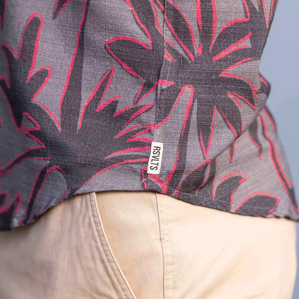 RSVLTS Ember Sunset Bamboo Short Sleeve Shirt in Gray — detail 8