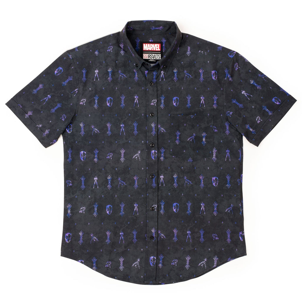 RSVLTS Vibranium Chief KUNUFLEX Short Sleeve Shirt in Black — detail 4