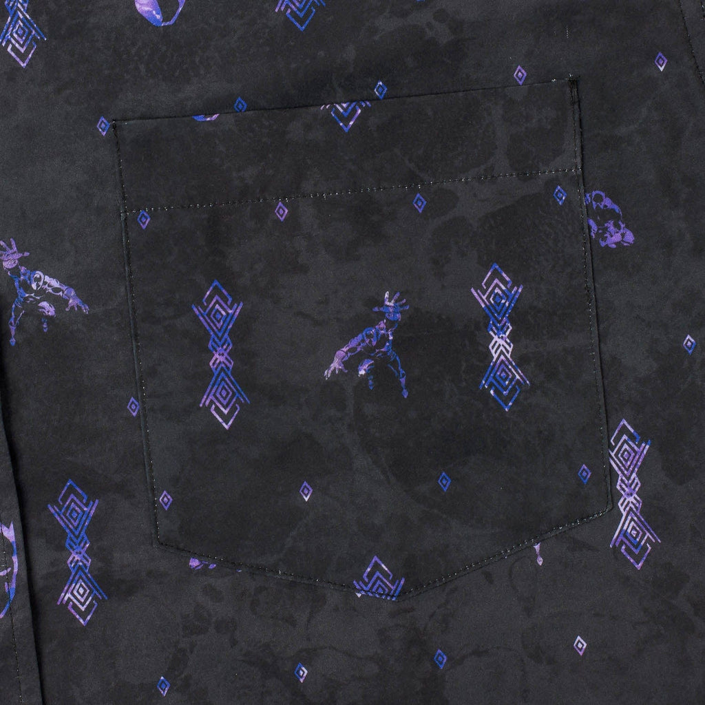 RSVLTS Vibranium Chief KUNUFLEX Short Sleeve Shirt in Black — detail 8
