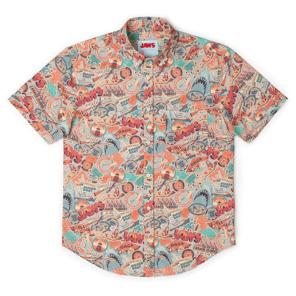RSVLTS Greetings from Amity KUNUFLEX Short Sleeve Shirt in Multicolor — detail 8