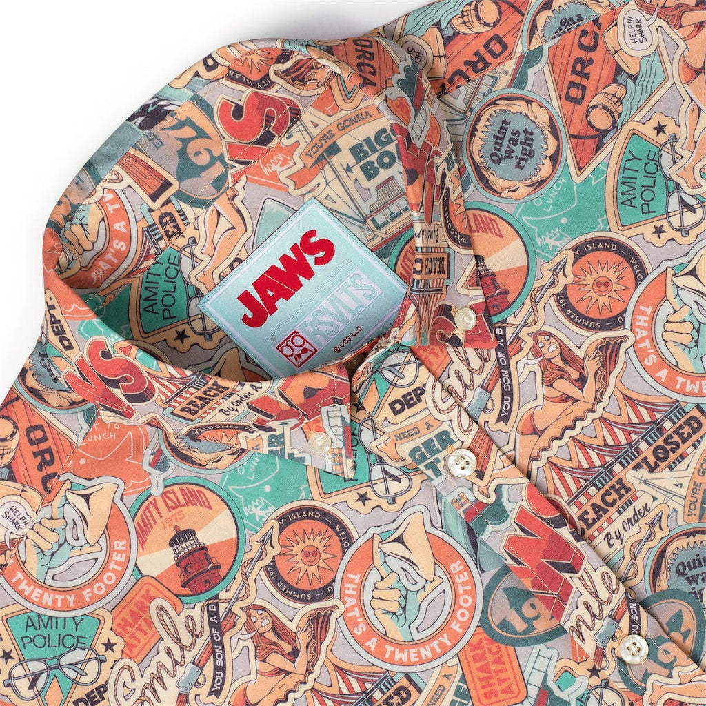 RSVLTS Greetings from Amity KUNUFLEX Short Sleeve Shirt in Multicolor — detail 10