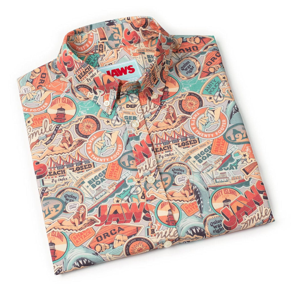 RSVLTS Greetings from Amity KUNUFLEX Short Sleeve Shirt in Multicolor — detail 11