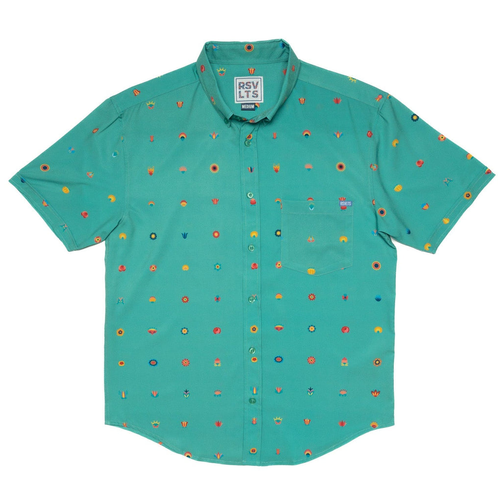 RSVLTS Prado KUNUFLEX Short Sleeve Shirt in Green — detail 2