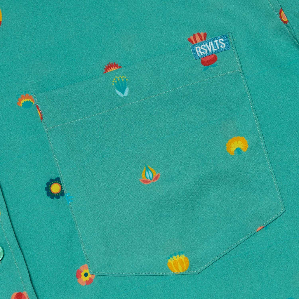 RSVLTS Prado KUNUFLEX Short Sleeve Shirt in Green — detail 5