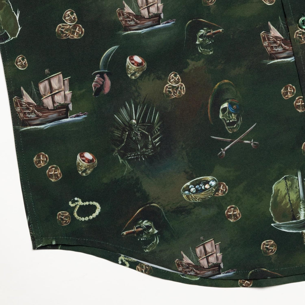 RSVLTS Ye Intruders Beware KUNUFLEX Short Sleeve Shirt in Green — detail 4