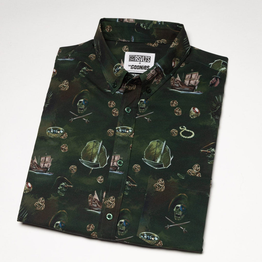 RSVLTS Ye Intruders Beware KUNUFLEX Short Sleeve Shirt in Green — detail 7