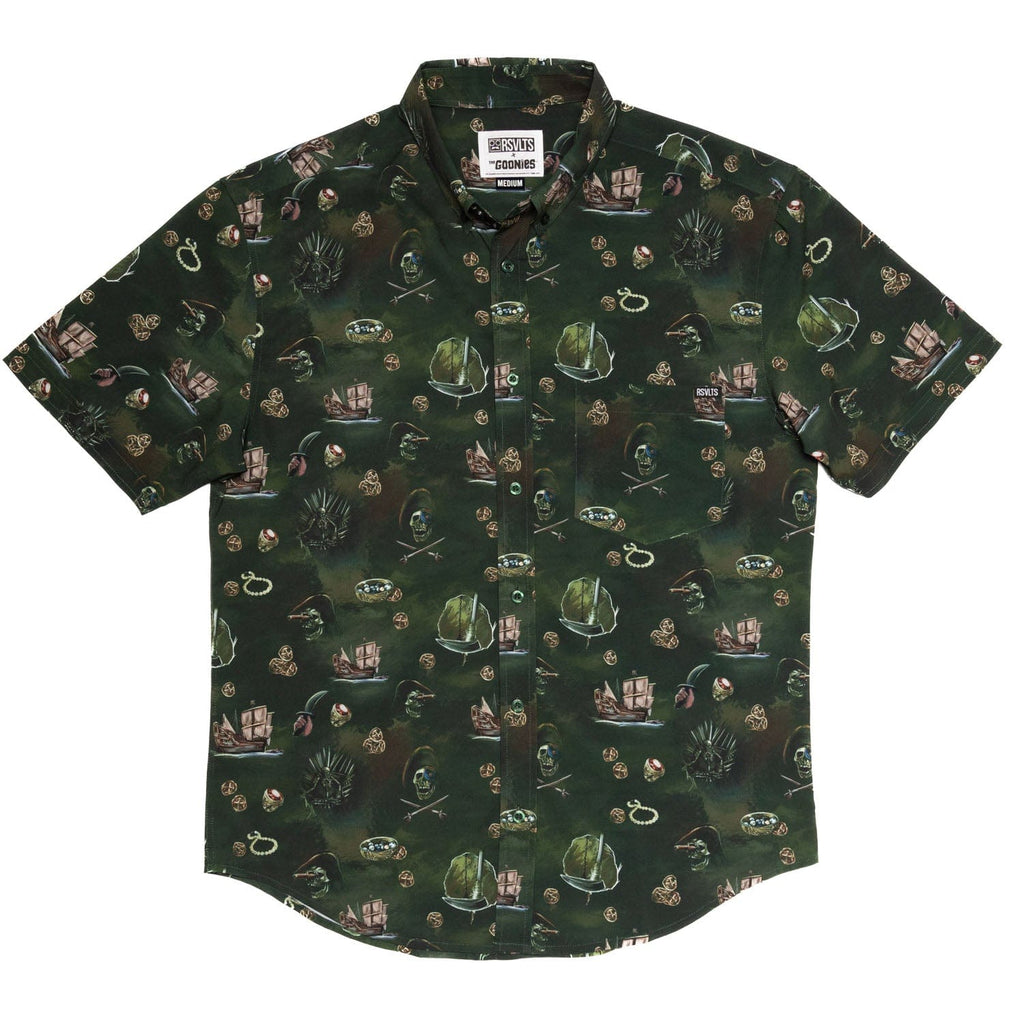 RSVLTS Ye Intruders Beware KUNUFLEX Short Sleeve Shirt in Green — detail 2