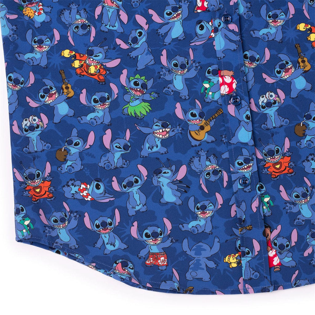 RSVLTS Stitch Being Stitch KUNUFLEX Short Sleeve Shirt in Blue — detail 9