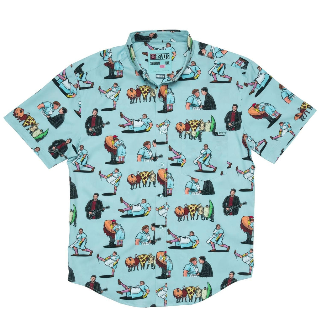 RSVLTS Lunch Lady Land KUNUFLEX Short Sleeve Shirt in Blue — detail 10