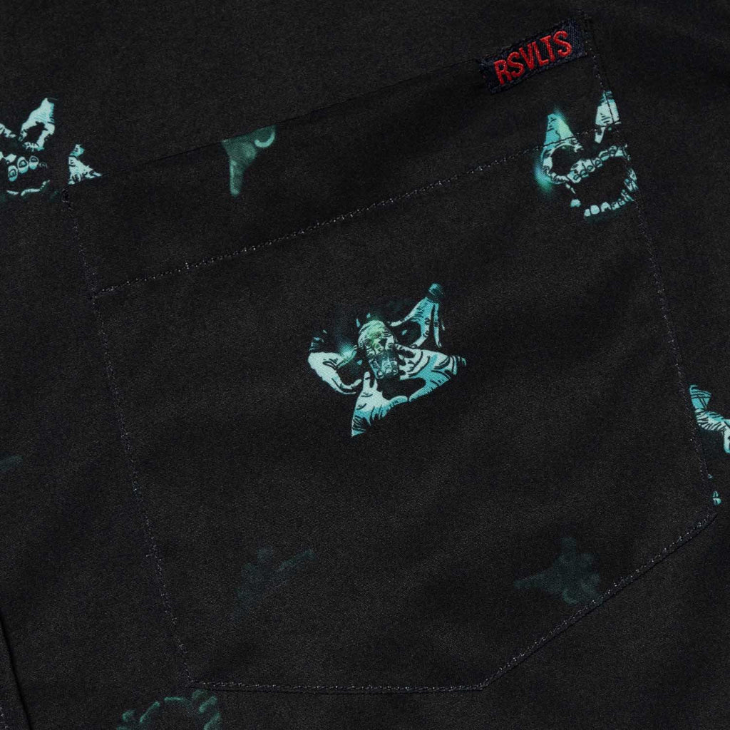 RSVLTS Helping Hands KUNUFLEX Short Sleeve Shirt in Black — detail 3