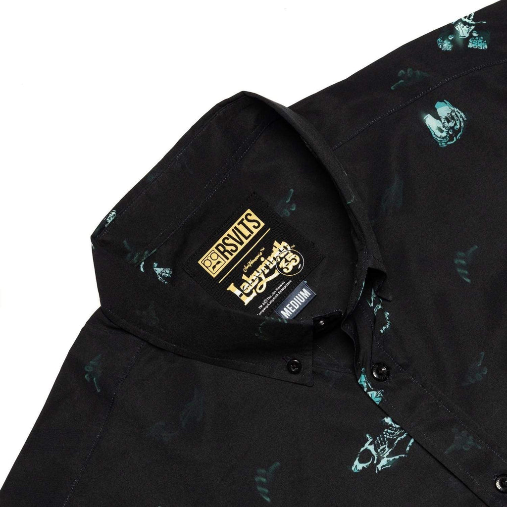 RSVLTS Helping Hands KUNUFLEX Short Sleeve Shirt in Black — detail 5