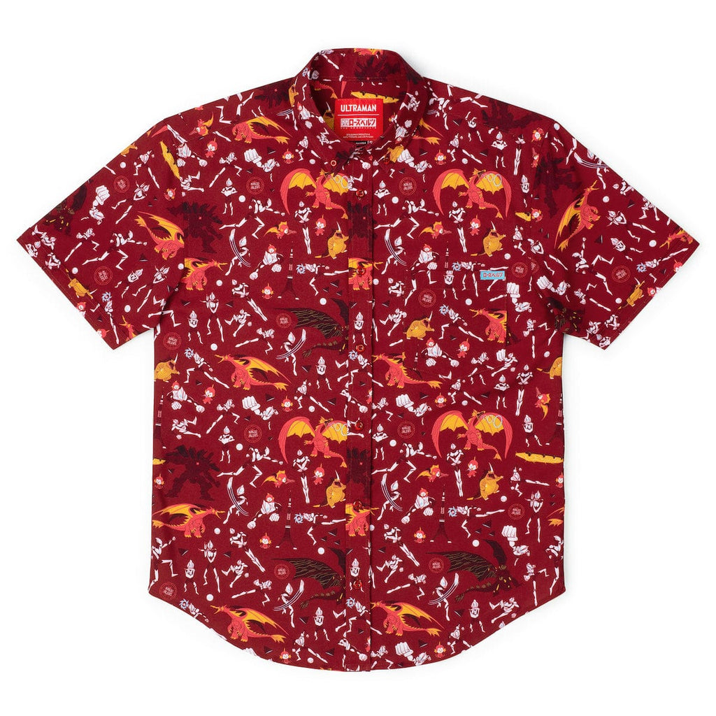 RSVLTS Red Rising KUNUFLEX Short Sleeve Shirt in Red — detail 4