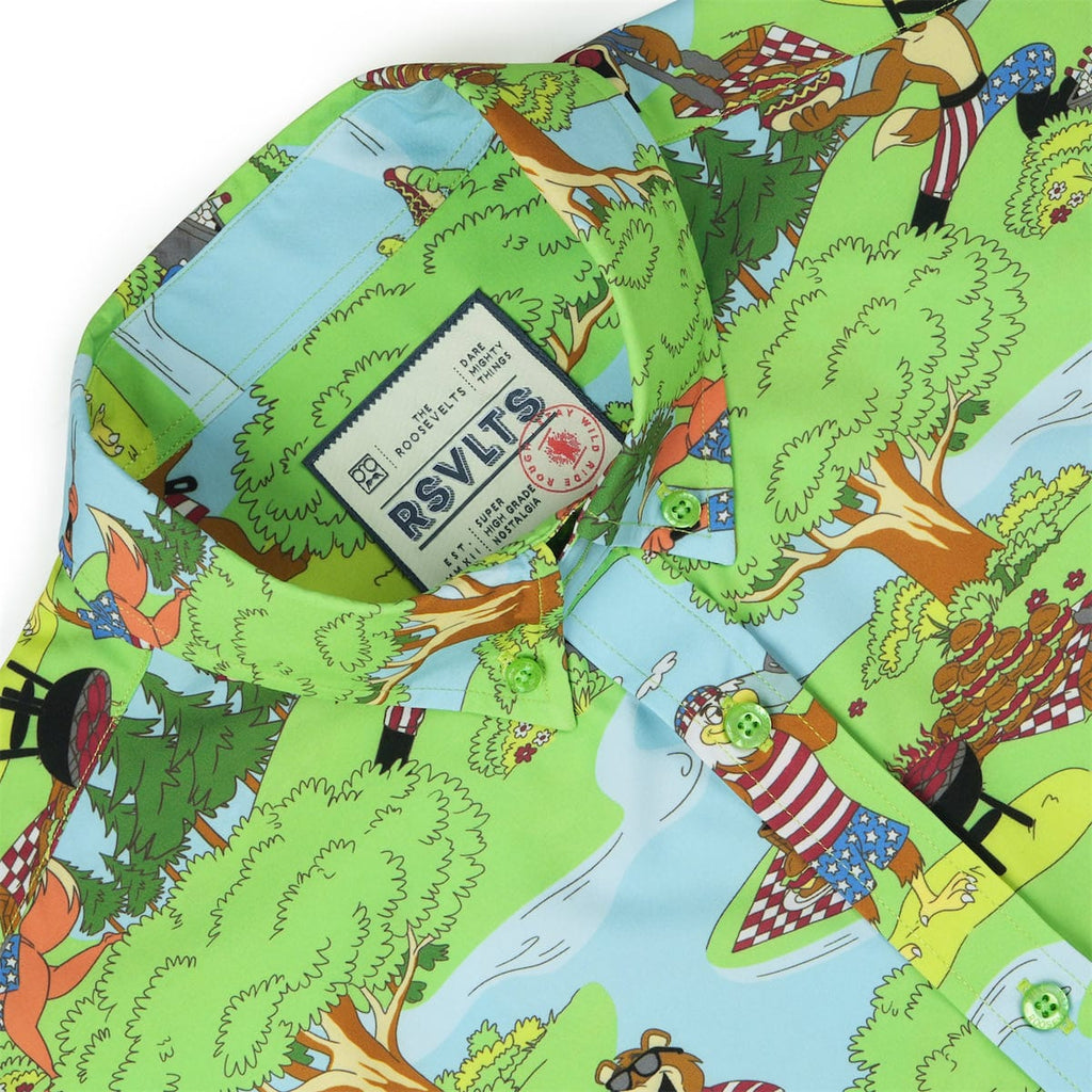 RSVLTS Forest Fourth KUNUFLEX Short Sleeve Shirt in Green — detail 8
