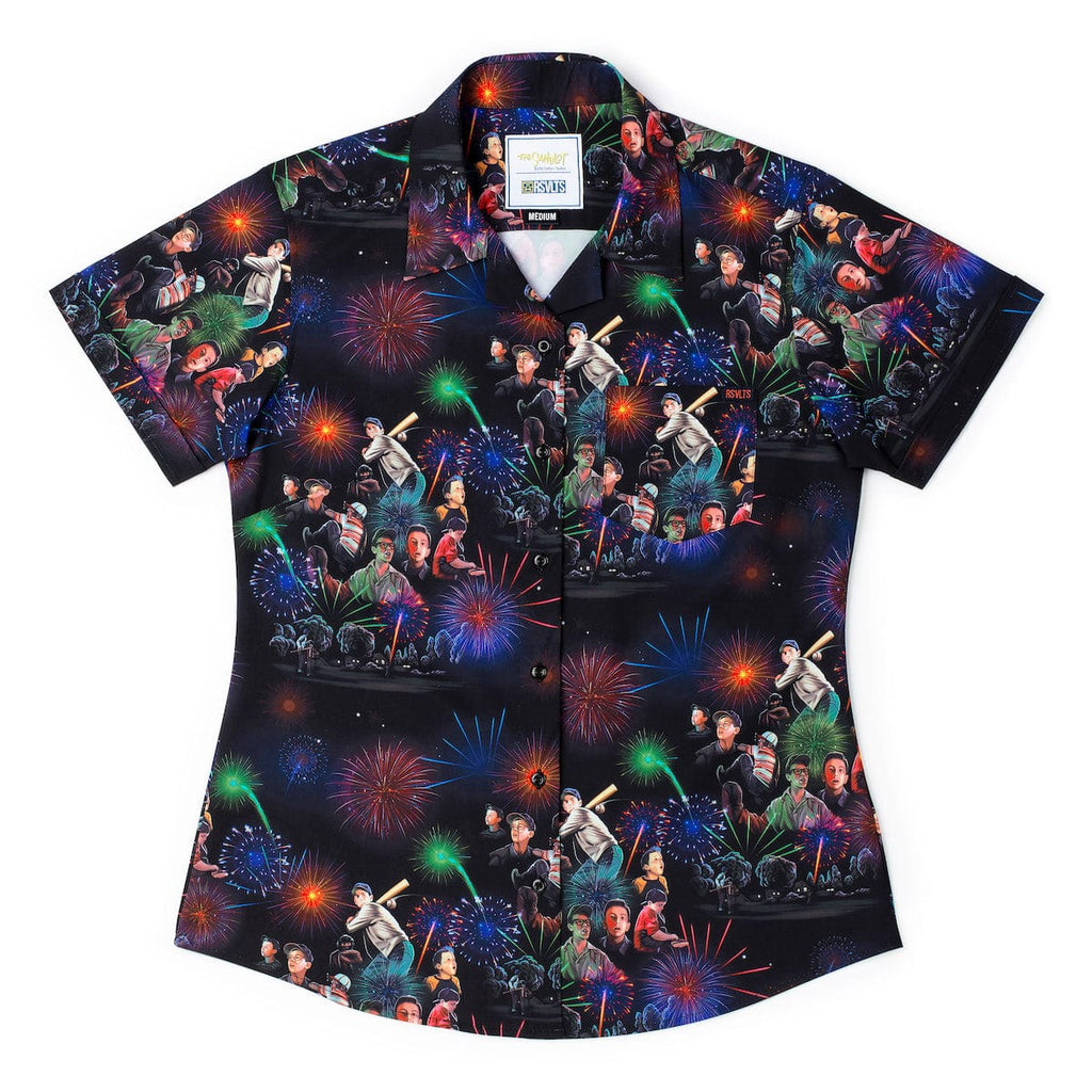 RSVLTS Night Game Women's KUNUFLEX Short Sleeve Shirt in Black — front view