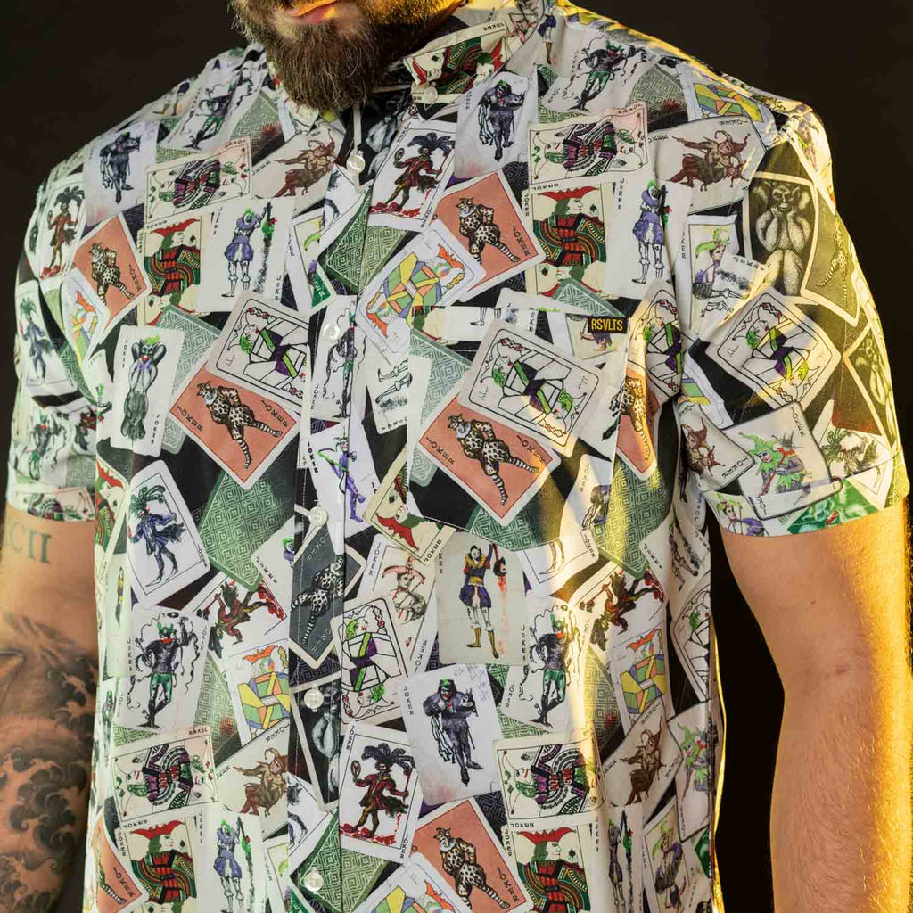 RSVLTS Calling Card KUNUFLEX Short Sleeve Shirt in White — detail 4